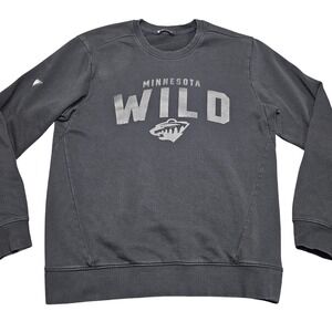 Minnesota Wild Crewneck Sweatshirt Black Medium Monochrome Levelwear NHL Graphic